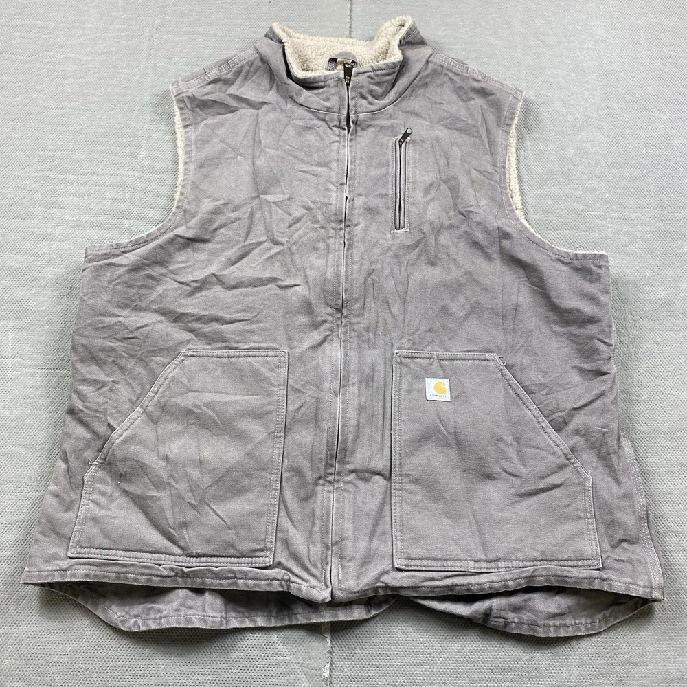 Carhartt Vest Womens 2XL Gray Quilted Insulated Lined Pocket Full Zip WV001-032